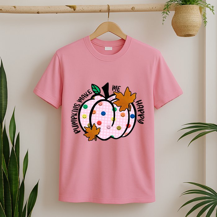 Pumpkins Make Me Happy Cute Fall Autumn T-Shirt