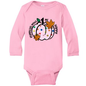 Pumpkins Make Me Happy Cute Fall Autumn Baby Long Sleeve Bodysuit