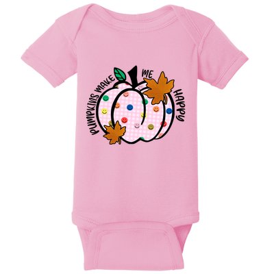 Pumpkins Make Me Happy Cute Fall Autumn Baby Bodysuit