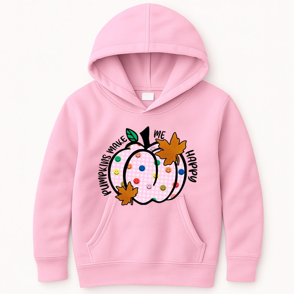 Pumpkins Make Me Happy Cute Fall Autumn Kids Hoodie
