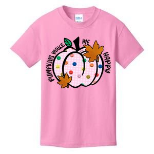 Pumpkins Make Me Happy Cute Fall Autumn Kids T-Shirt