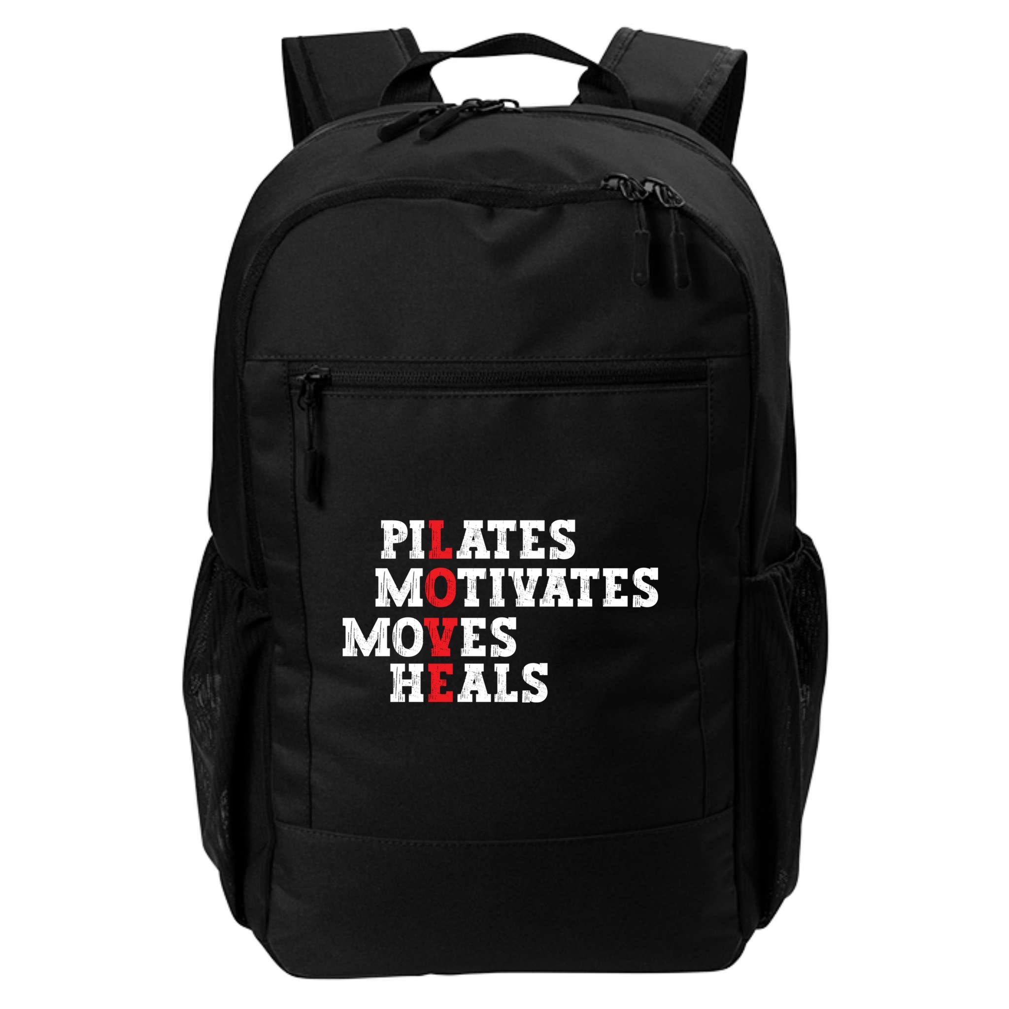 Pilates Motivates Moves Heals Love Exercise Workout Fitness Cool Gift Backpack