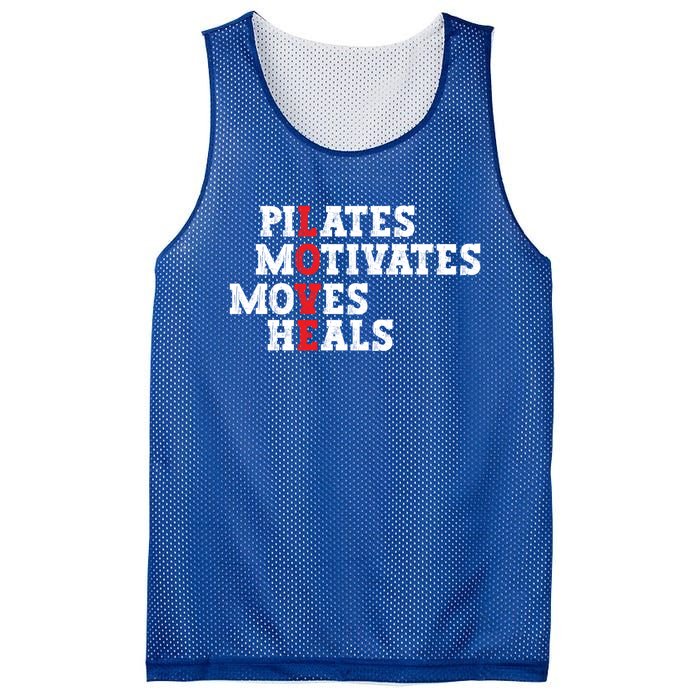 Pilates Motivates Moves Heals Love Exercise Workout Fitness Cool Gift Mesh Reversible Basketball Jersey Tank