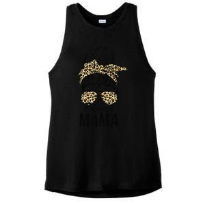 Pageant Mama Messy Bun Leopard Beauty Contest Funny Mom Ladies PosiCharge Tri-Blend Wicking Tank