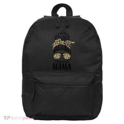 Pageant Mama Messy Bun Leopard Beauty Contest Funny Mom 16 in Basic Backpack