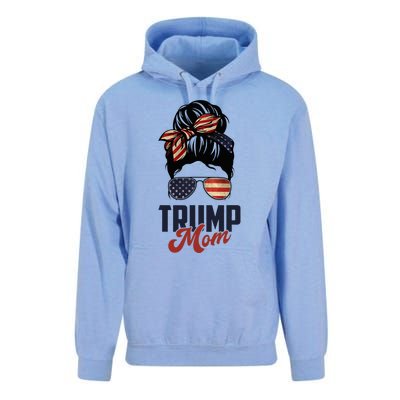 Patriotic Mom Messy Bun Trump Mom MotherS Day Unisex Surf Hoodie