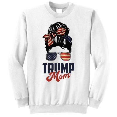 Patriotic Mom Messy Bun Trump Mom MotherS Day Sweatshirt