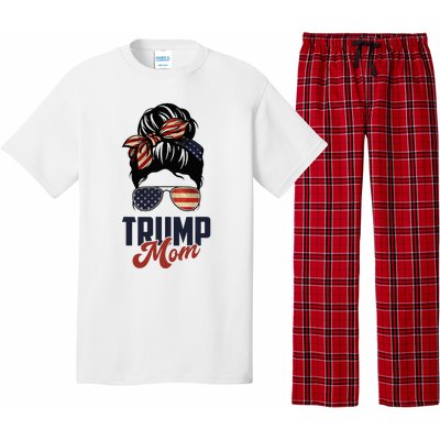 Patriotic Mom Messy Bun Trump Mom MotherS Day Pajama Set