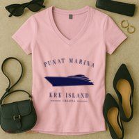 Punat Marina Marina Krk Yacht Club Croatia Motorboat Adria Women's V-Neck T-Shirt