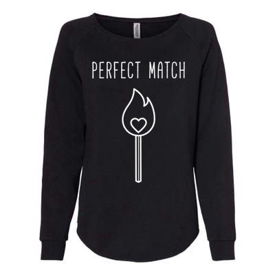 Perfect Match Minimalistic Valentines Day Pun Gift Womens California Wash Sweatshirt