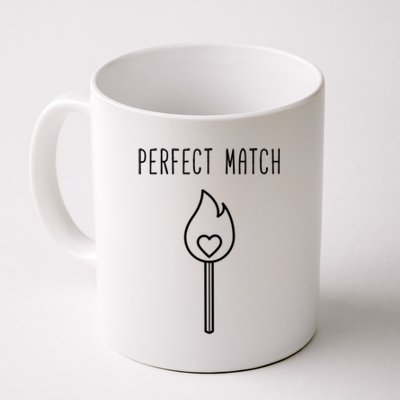 Perfect Match Minimalistic Valentines Day Pun Gift Coffee Mug