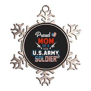 Proud Military Mom Mother Of A Army Soldier Metallic Star Ornament