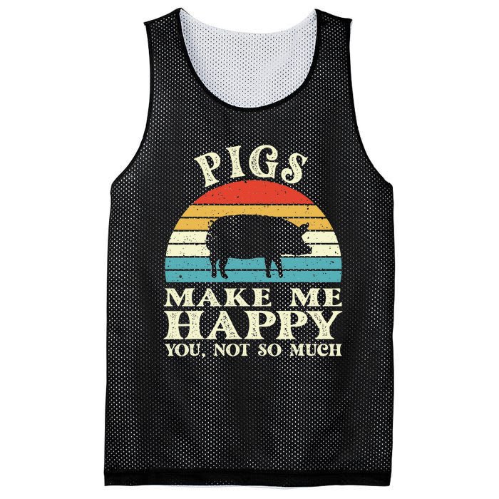 Pigs Make Me Happy You Not So Much Pig Lover Farming Farmer Mesh Reversible Basketball Jersey Tank