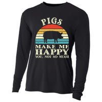 Pigs Make Me Happy You Not So Much Pig Lover Farming Farmer Cooling Performance Long Sleeve Crew