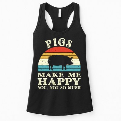 Pigs Make Me Happy You Not So Much Pig Lover Farming Farmer Womens Tank Top