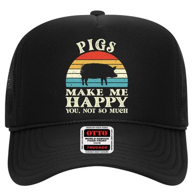 Pigs Make Me Happy You Not So Much Pig Lover Farming Farmer Trucker Hat