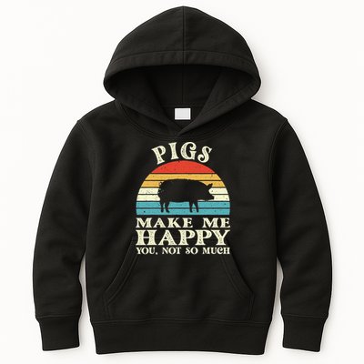 Pigs Make Me Happy You Not So Much Pig Lover Farming Farmer Kids Hoodie