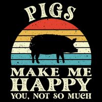 Pigs Make Me Happy You Not So Much Pig Lover Farming Farmer Short Acrylic Beanie