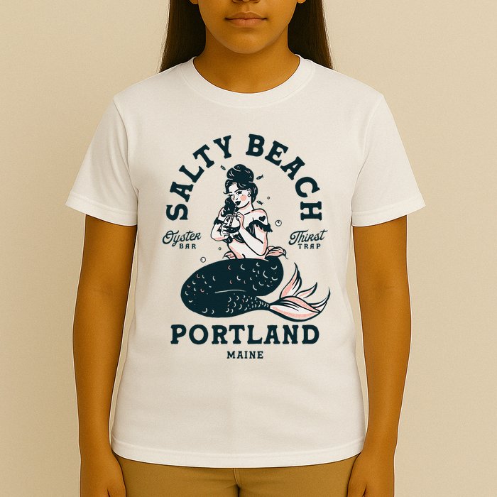 Portland Maine Mermaid Maine Lobster Oyster Mermaids T-Shirt