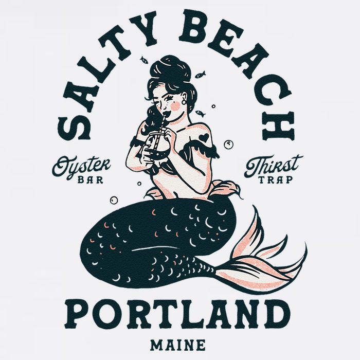 Portland Maine Mermaid Maine Lobster Oyster Mermaids T-Shirt