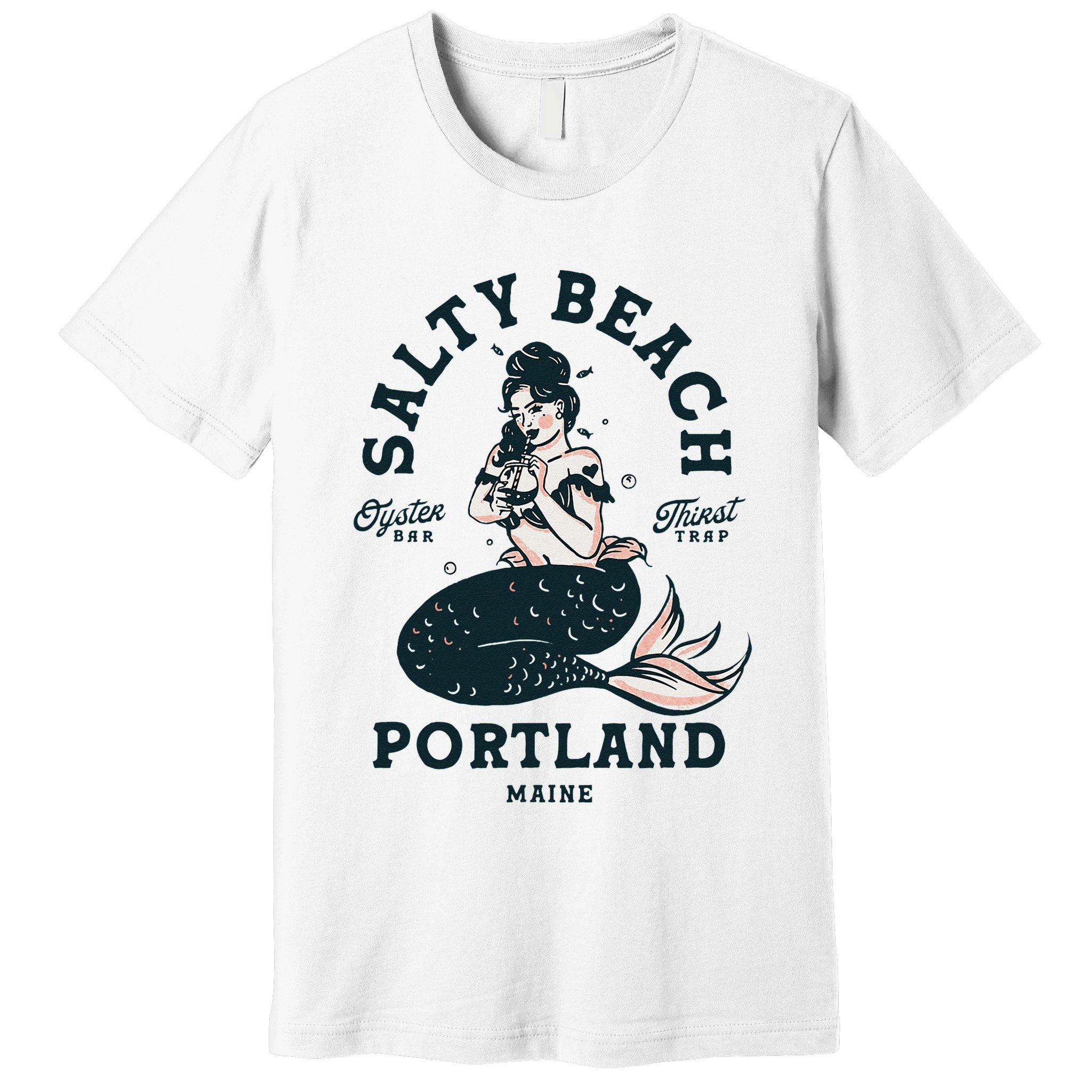 Portland Maine Mermaid Maine Lobster Oyster Mermaids Premium T-Shirt