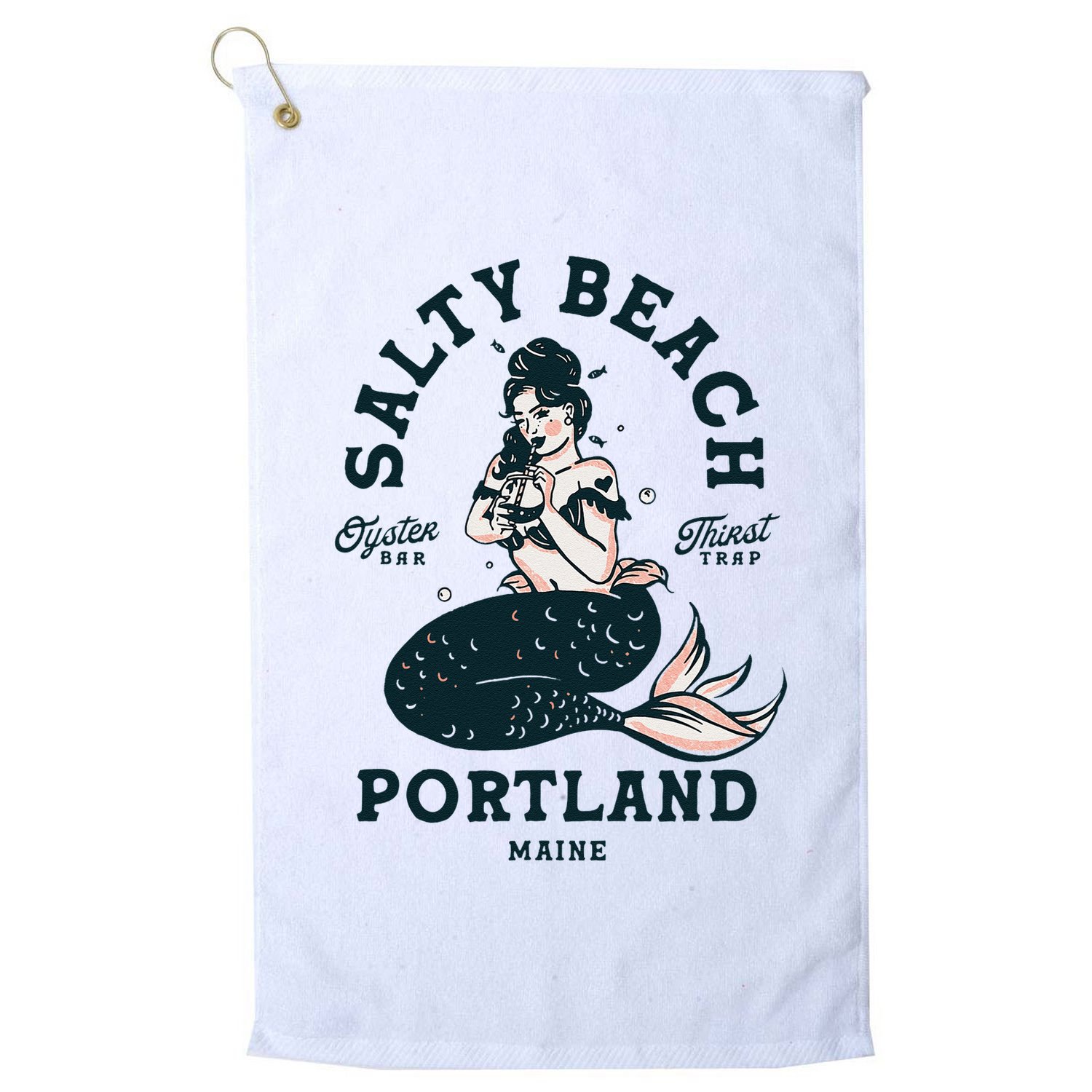 Portland Maine Mermaid Maine Lobster Oyster Mermaids Golf Towel