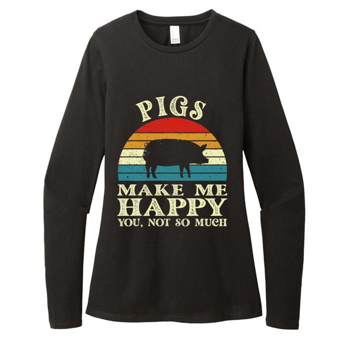 Pigs Make Me Happy You Not So Much Pig Lover Farming Farmer Womens CVC Long Sleeve Shirt