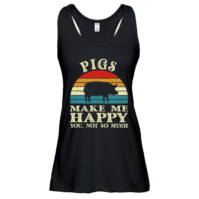 Pigs Make Me Happy You Not So Much Pig Lover Farming Farmer Ladies Essential Flowy Tank