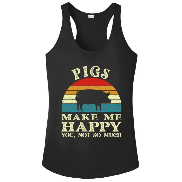 Pigs Make Me Happy You Not So Much Pig Lover Farming Farmer Ladies PosiCharge Competitor Racerback Tank