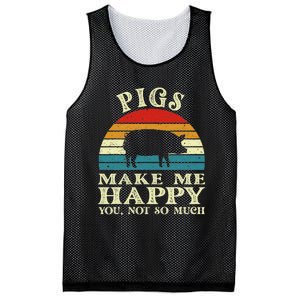 Pigs Make Me Happy You Not So Much Pig Lover Farming Farmer Mesh Reversible Basketball Jersey Tank