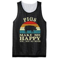 Pigs Make Me Happy You Not So Much Pig Lover Farming Farmer Mesh Reversible Basketball Jersey Tank