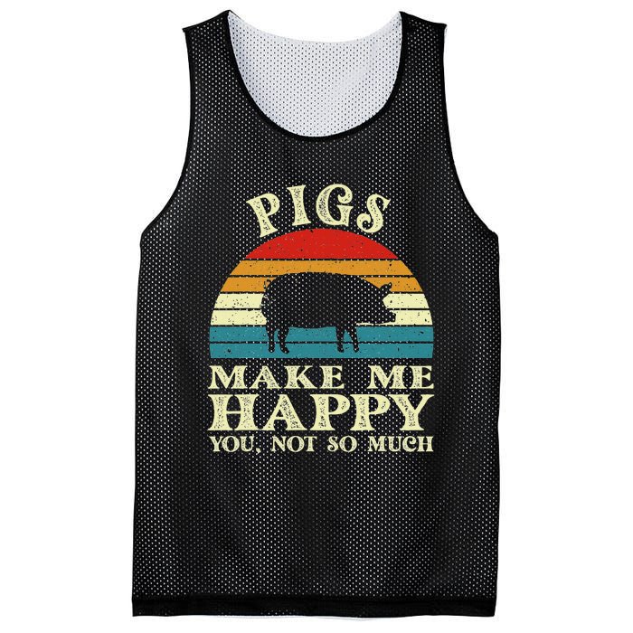 Pigs Make Me Happy You Not So Much Pig Lover Farming Farmer Mesh Reversible Basketball Jersey Tank