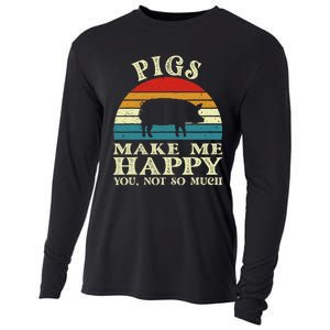 Pigs Make Me Happy You Not So Much Pig Lover Farming Farmer Cooling Performance Long Sleeve Crew