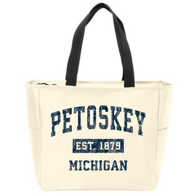 Petoskey Michigan Mi Vintage Sports Zip Tote Bag