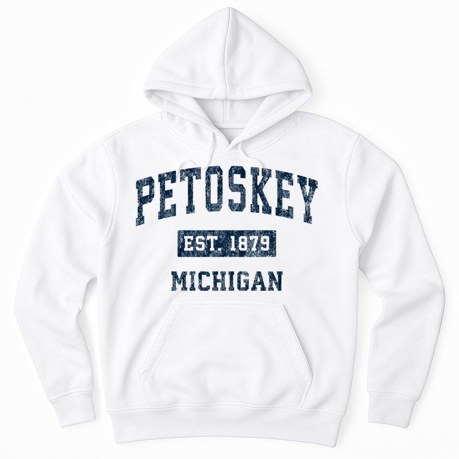 Petoskey Michigan Mi Vintage Sports Hoodie