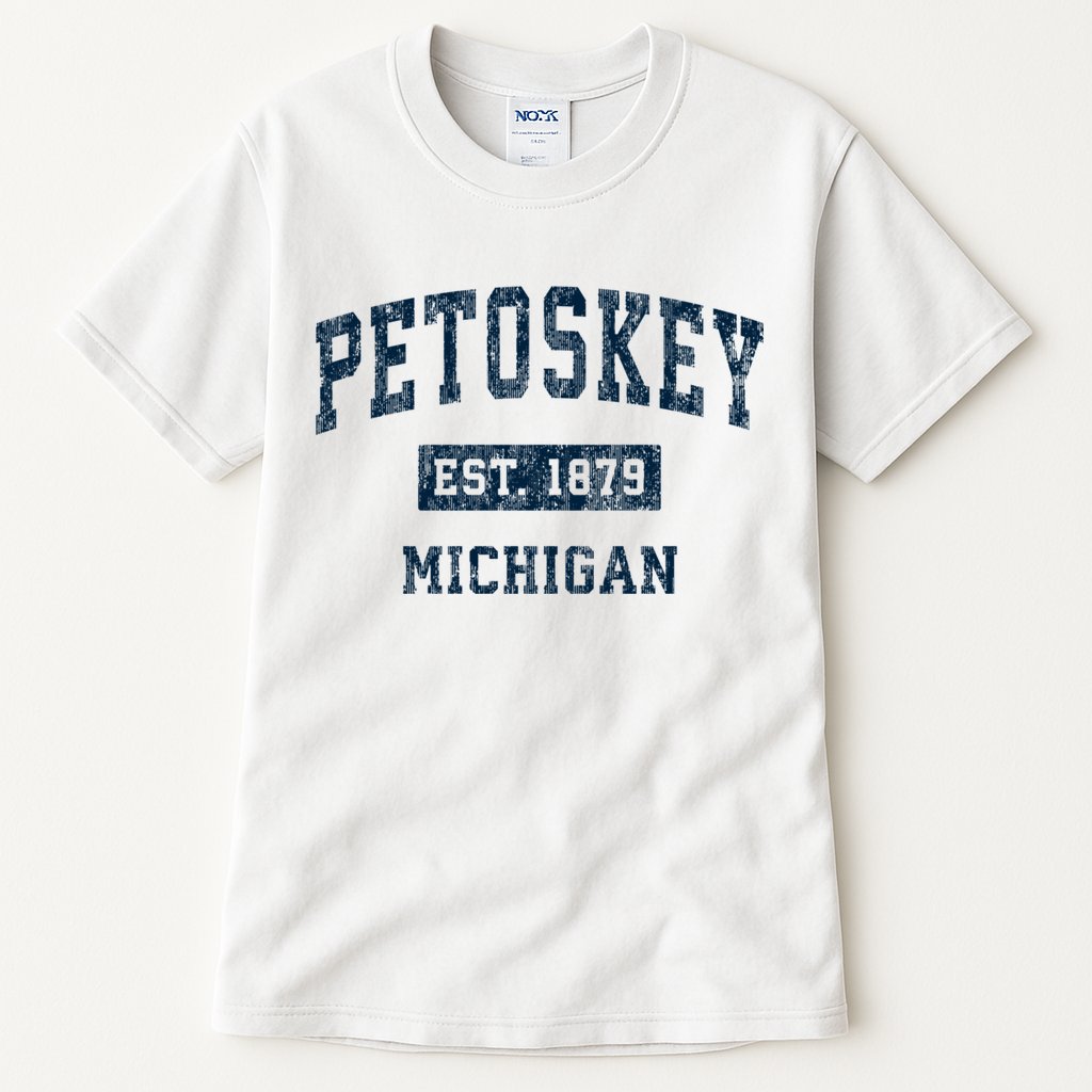 Petoskey Michigan Mi Vintage Sports Tall T-Shirt
