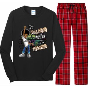 Phenoal My Melanin Game Is Strong Black Magic Gift Long Sleeve Pajama Set