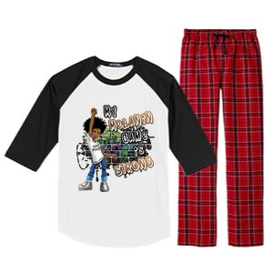 Phenoal My Melanin Game Is Strong Black Magic Gift Raglan Sleeve Pajama Set