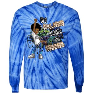 Phenoal My Melanin Game Is Strong Black Magic Gift Tie-Dye Long Sleeve Shirt