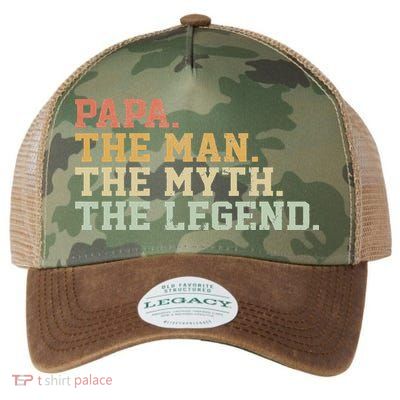 Papa Man Myth Legend For Funny Father Gift Legacy Tie Dye Trucker Hat