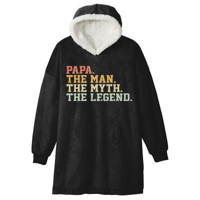 Papa Man Myth Legend For Funny Father Gift Hooded Wearable Blanket