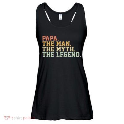 Papa Man Myth Legend For Funny Father Gift Ladies Essential Flowy Tank