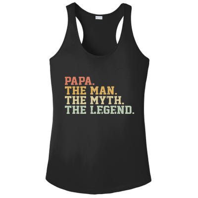 Papa Man Myth Legend For Funny Father Gift Ladies PosiCharge Competitor Racerback Tank