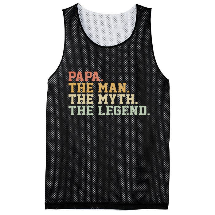Papa Man Myth Legend For Funny Father Gift Mesh Reversible Basketball Jersey Tank