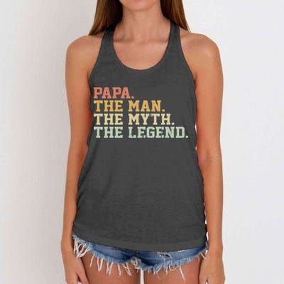 Papa Man Myth Legend For Funny Father Gift Women's Knotted Racerback Tank