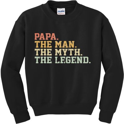 Papa Man Myth Legend For Funny Father Gift Kids Sweatshirt