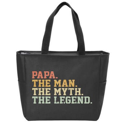 Papa Man Myth Legend For Funny Father Gift Zip Tote Bag