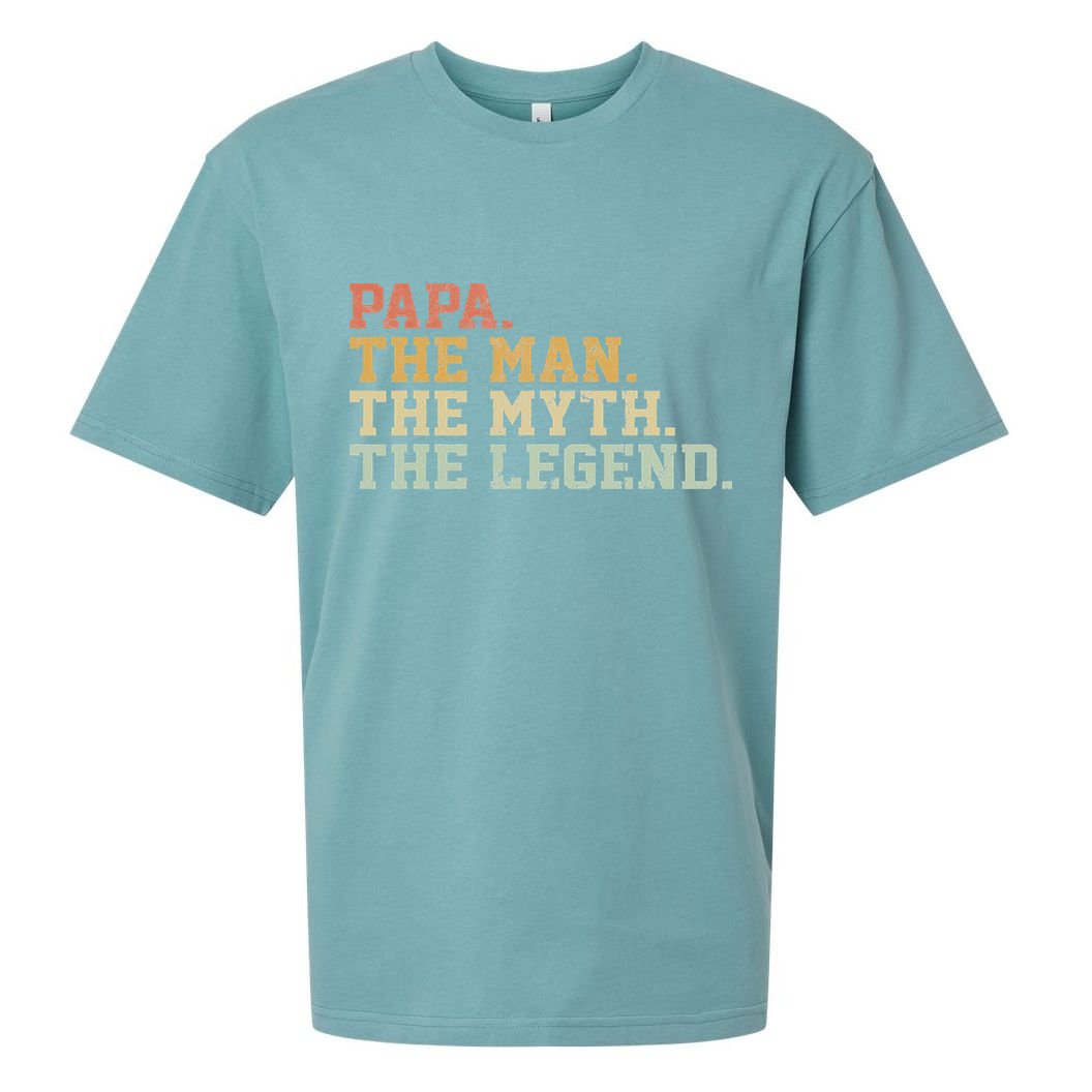Papa Man Myth Legend For Funny Father Gift Sueded Cloud Jersey T-Shirt