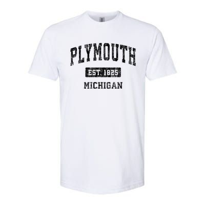 Plymouth Michigan Mi Vintage Sports Softstyle® CVC T-Shirt