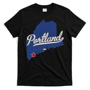 Portland Maine ME Map T-Shirt